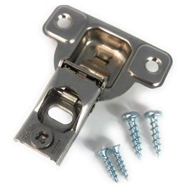 Salice E-Centra Nickel-Plated Metal 106-degree 9/16-inch Overlay Screw-on Face Frame Hinge with 2 Cams (2)