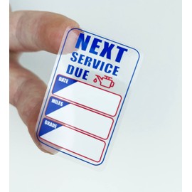 Oil Change Stickers 250 Pcs Per Roll-Service Reminder Stickers - 2" x 1,25" Premium Clear Stock-Windshield Stickers-Checkered Flag- Peel & Write and Stick with No Residue Car Sticker