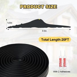 DGSL Universal Garage Threshold Seal Strip with Sealants/Adhesive, 20FT Waterproof Door Bottom Rubber, DIY Weather Stripping Replacement, Black
