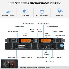 MIZISNR Wireless Microphone System 4 Channel, UHF Metal Cordless Handheld Mics Set - 200 Adjustable Frequencies, Auto Scan & Memory Function, 300ft Range, Ideal for Karaoke Church Wedding（UG-240