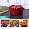 HAUSHOF 5.3QT Enameled Cast Iron Red Dutch Oven Non-Stick Pot