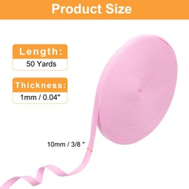 HARFINGTON Cinta De Sarga De Algodón 3/8" 50 Yardas Cinta De Tejido De Espiga Rollos De Cinta De Ribete Sesgado Para Manualidades Diy Costura Envoltura De Regalos, Rosa Claro