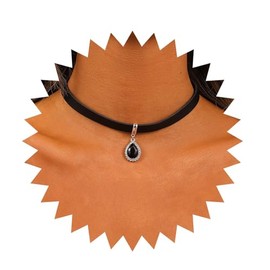 Allereya Vintage Crystal Onyx Teardrop Pendant Necklace Black Leather Choker Necklace Goth Velvet Necklace Rhinestone Onyx Necklace Jewelry for Women and Girls