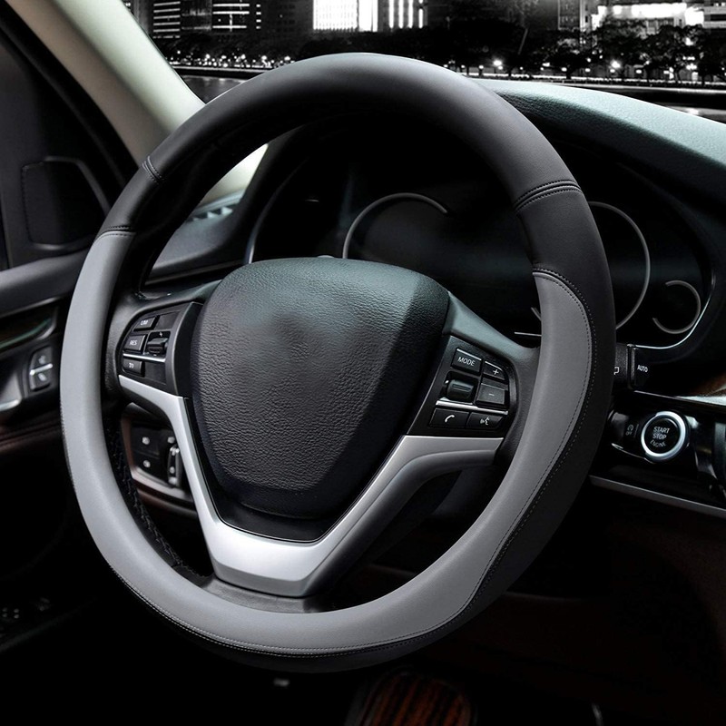 Valleycomfy Microfiber Leather Steering Wheel Cover Large-Size for F150 F250