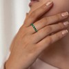 AGRULE Emerald Ring 7 Stones Eternity Wedding Bands for Women