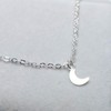 TseenYi Moonstone Pendant Necklace Choker Layering Silver Crescent Moon Necklaces