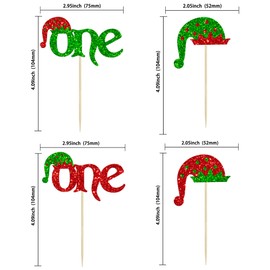 Ephlyn 24 piezas de adornos de elfo de Navidad, diseño de elfo de Navidad, para de primer cumpleaños, para , temática de elfos de Navidad, para niños