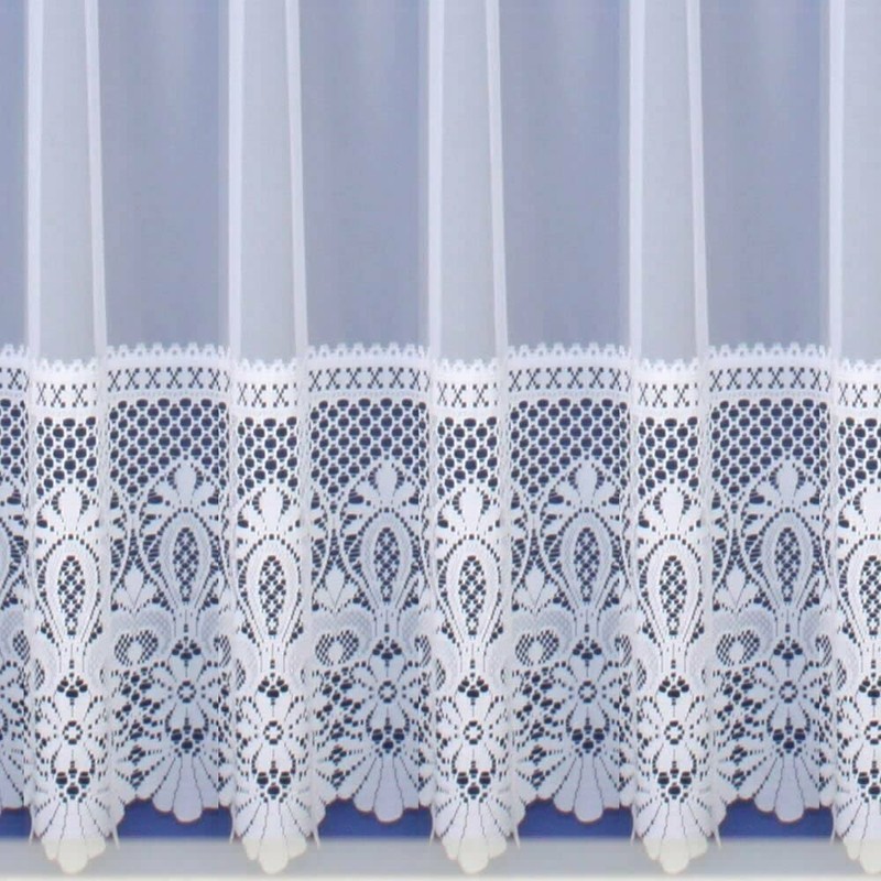 Maple Textiles White Heavy Victorian Lace Macrame Panel Net Curtain