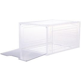 Carlo Milano Clear Stackable Shoe Box Shoe Storage Box Up To Size 12 Magnetic Flap