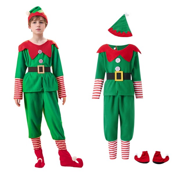 NEDROMYM Christmas Costume Outfit for Boys Girls, Elf Costume Cosplay