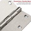 3 Pack Rounded Door Hinges Brushed Nickel 3.5 Inch 5/8"
