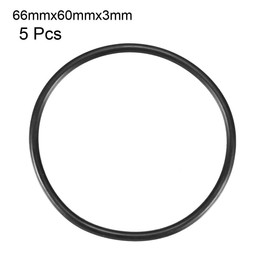 sourcingmap Nitrile Rubber O-Rings 66mm OD 60mm ID 3mm Width, Metric Sealing Gasket, Pack of 5