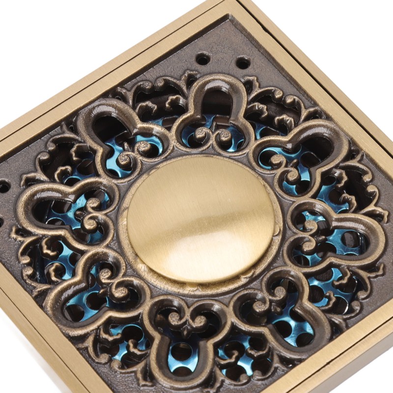 Floor Drain Metal Squared Retro Style Water Drainage Shower Drain