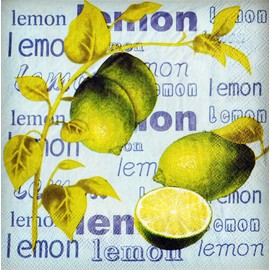 60 Pack 6.5 x 6.5 Inches Floral Paper Napkins for Dinner Wedding Birthday Party Bridal Anniversary Reception Event (Green Lemon)