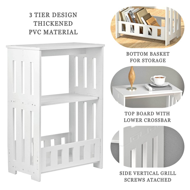 HAYOFAMY 3 Tier Side Table Night Stand, Narrow End Table