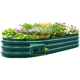 KING BIRD Raised Garden Bed Kit 2025 Upgraded Quick-Setup Galvanized Planter Garden Box Outdoor for Gardening, Vegetables, Flowers, 74x36x12 in, Green
