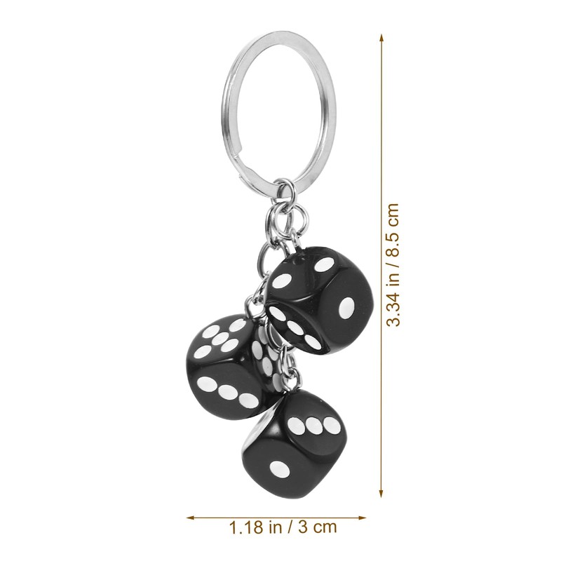 Kichvoe Dice Keyring Dice Keyring Black Cube Amulet Keychain Bag