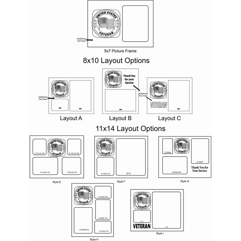 US Air Force Picture Frame (8x10 Layout C, Black)