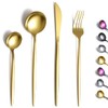 Kyraton Gold Cutlery Set 24 Pieces, Stainless Steel Flatware Set,