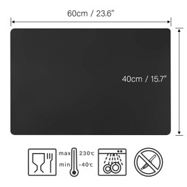 Gartful Black Extra Large Silicone Mat, 23.6 x 15.7 inches Silicone Craft Sheet, Resin Casting Molds Mat, Countertop Protector, Placemat Table Saver Pad, Reusable Nonstick Nonskid
