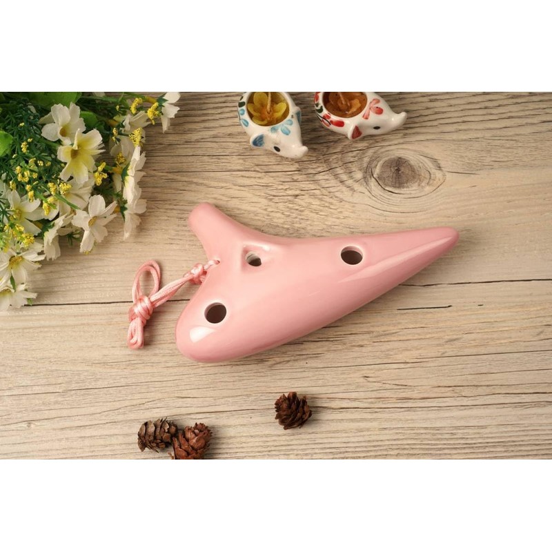TNG Alto C-Tube Ocarina 12 Hole, Pink, With Case, Strap,