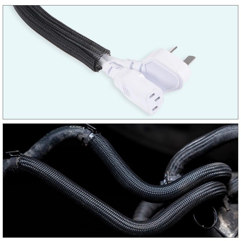 sourcing map Split Sleeve Wire Loom 9/32" 25Ft White Self