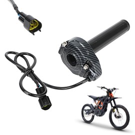 Funparts Motorcycle Throttle Assembly for Surron Sur Ron LBX Electric Dirt Bike, Dirt Bike Throttle for SX500 Imitation Carbon Fiber,with Throttle Cable