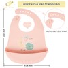 BEBE FAVOUR 2-Pack Silicone Baby Bibs, Adjustable Fit Waterproof Bib