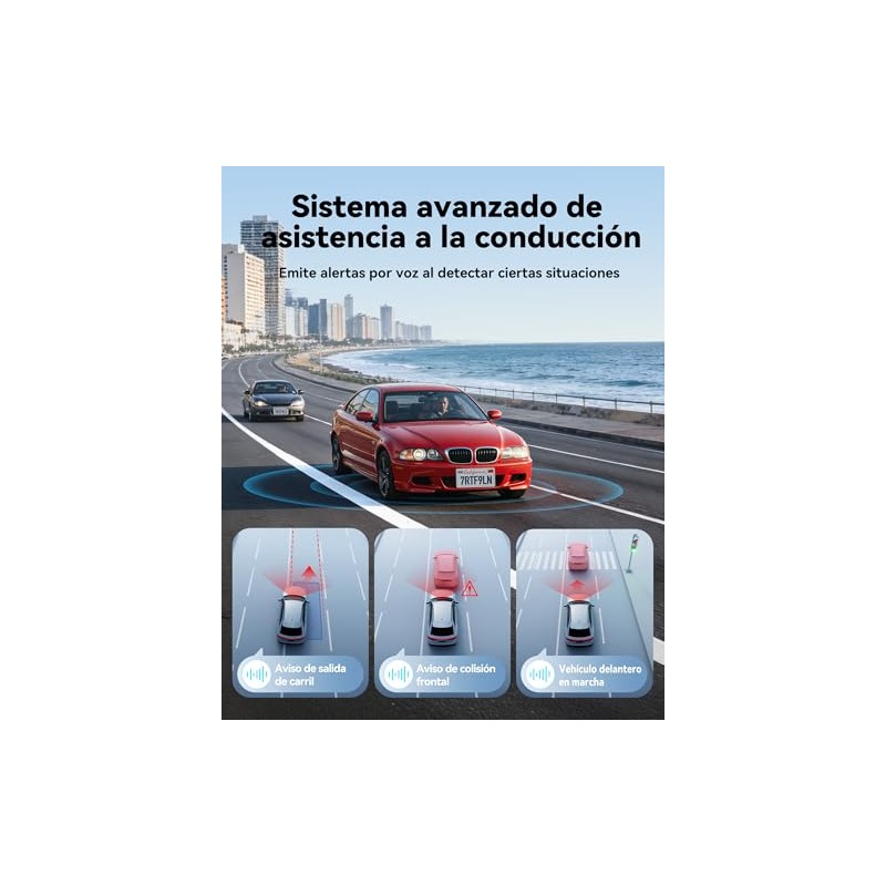 REDTIGER F9 Lite-N 4K Dash CAM Frontal, ADAS, cámara de
