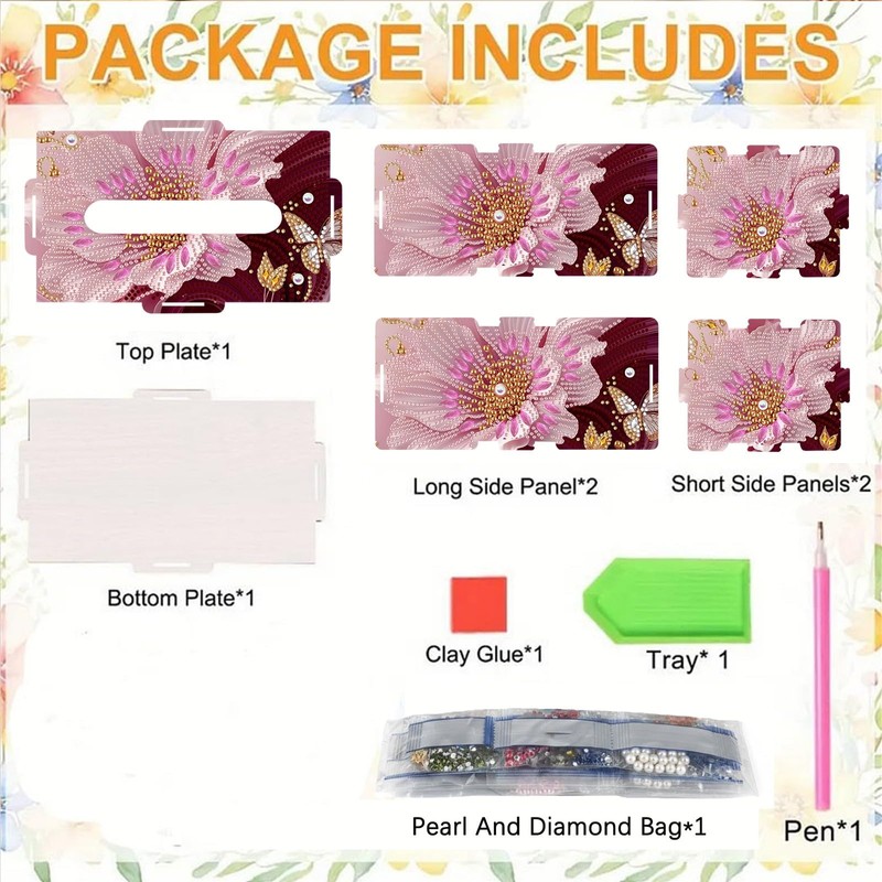 ARTopet Paper Towel Box DIY Diamond Art Painting Rectangular Wooden