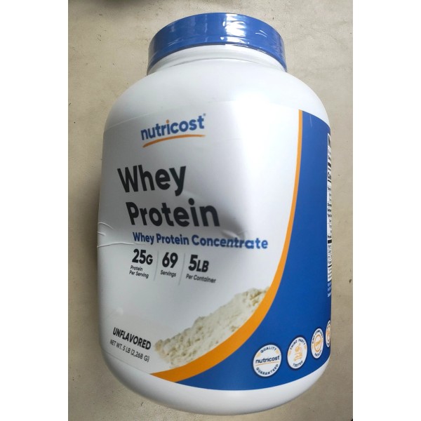 Nutricost Whey Protein Concentrate Protein Powder - 5 Lbs -Unflavored-