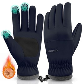 ihuan Winter Gloves Waterproof Windproof Mens Women - Warm Gloves Cold Weather, Touch Screen Fingers, Driving Biking Running