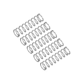QUARKZMAN Compression Spring 304 Stainless Steel 3.5 mm AD 0.2 mm Wire Size 10 mm Free Length Silver Tone Pack of 5