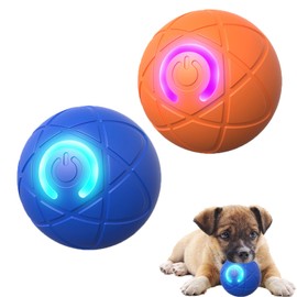 Samelek 2PCS Shaky Ball Toy for Dogs, Shaky Dog Ball, Vibrating Dog Ball, Automatic Moving Dog Toy Ball, Vibrating Ball for Dogs for Dogs Interactive Toys (Bule+Orange)