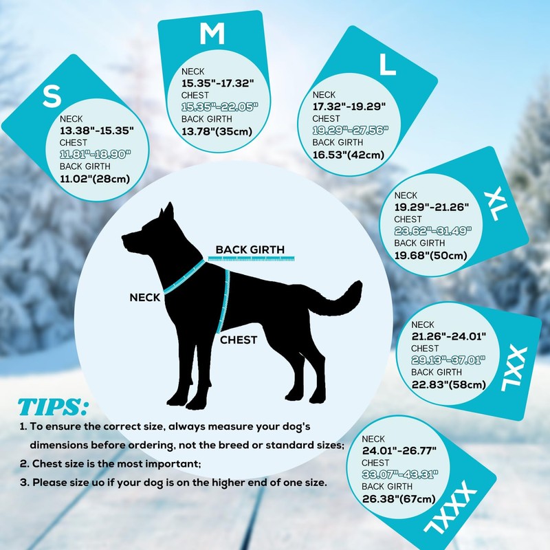 EMUST Winter Dog Jacket, Windproof Dog Apparel for Cold Weather,