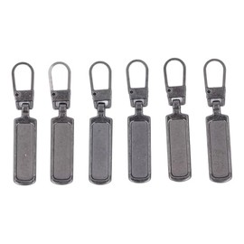 6 Uds. Reemplazo de Tirador de Cremallera de Acero Inoxidable a Prueba de Herrumbre, Reemplazo de Tirador de Cremallera de Color Desmontable para Ropa de Hogar, Equipaje, Zapatos, Juguetes,(Gris)