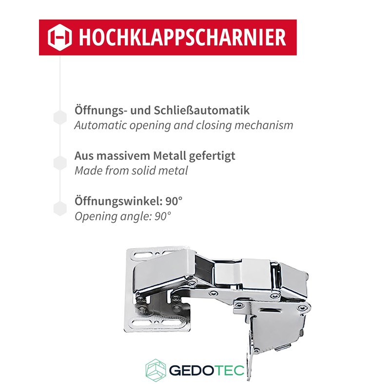Gedotec Caravan Hinge CH 600 Flap Hinge with Soft-Close Damping