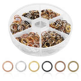 970 PCS Open Jump Rings, 6 Mixing Colors Stainless Steel Open Rings Mixed Size Round Ring Connectors with Plastic Box Can Be Used for Jewelry Making Accessory,4/5/6/7/8/10mm