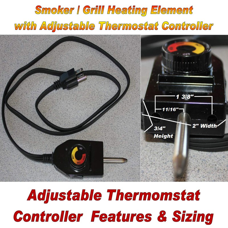 Universal Replacement Electric Smoker and Grill Heating Element with Adjustable