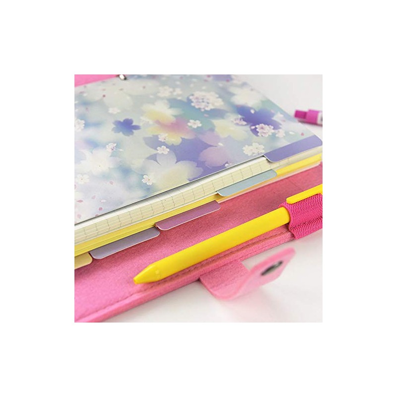 BLUGUL Coated Paper A5 Tabs, 6-Hole Index Sheets for Notebook/Travel