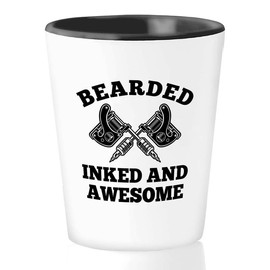 Bubble Hugs Tattoo Artist Shot Glass 1.5oz - Bearded Inked And - Tattooist Gift Tattooing Tattoo Shop Decor Tattooer Inker Studio Designer Tattoo Fund