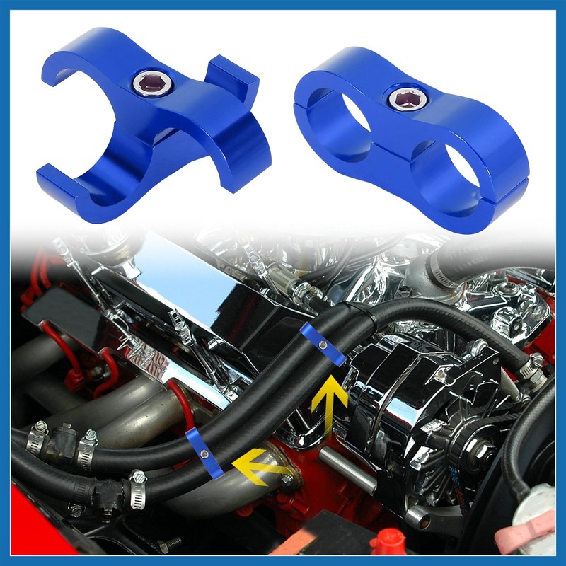 A ABSOPRO 4pcs Blue AN10 19mm Hose Separator Clamp Adapter