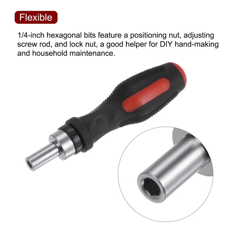 sourcing map Hex Nut Socket Wrench Screwdriver 6.35mm Hexagon Nut