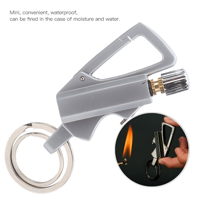 Kerosene Lighters Flint Metal Match Waterproof Keychain Outdoor Emergency Survival