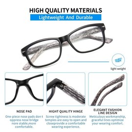 Suertree Reading Glasses Women Blue Light Blocking Glasses 3 Pack Spring Hinge Fashion Readers Anti Eye Strain Eyeglasses +1.0