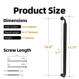 KOMOTIA 10 Pack 12-3/5 Inch Cabinet Pulls Matte Black Kitchen Cabinet Handles Zinc Alloy Drawer Pulls Solid Cabinet Hardware