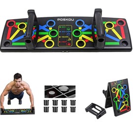 POSKOU Push Up Board Home Exercise Workout Fitness Gym Equipment Strength Training Press up Board (14 in 1 Normal Mode)