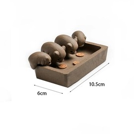 zaoalife Chinese Zisha Tea Pet Cute Four Pig Statues Little Pigs Drink Water Chinese Crude Pottery Kung Fu Tea Set Tea Pet Ornaments Craftsmanship Gift