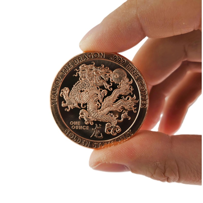 1oz .999 Fine Copper Round Size: 39mm Chinese Year of