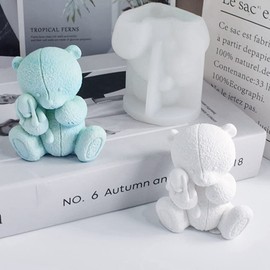 mostsom Bonito molde de velas de oso de silicona para moldes de jabón, velas, para regalos de niña, regalo de cumpleaños y exhibición de ventanas, moldes de silicona de resina reutilizables